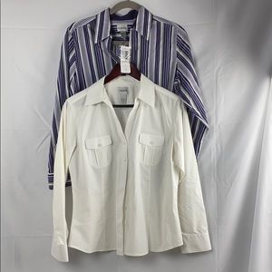 NWT Chico’s Purple and white blouses